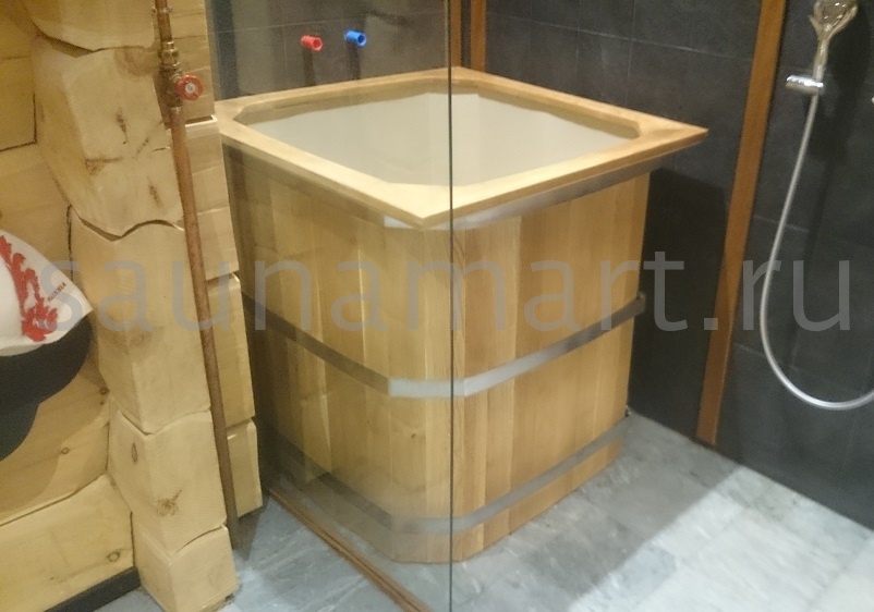 Купель пластиковая прямоугольная 1.4 х0.8 х1.2 дуб/лиственница без покрытия Купель пластиковая прямоугольная 1.4 х0.8 х1.2 дуб/лиственница без покрытия