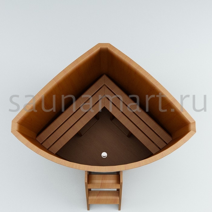 Купель угловая из лиственницы 1.0 х1.0 х1.2 без покрытия традиционная Купель угловая из лиственницы 1.0 х1.0 х1.2 без покрытия традиционная