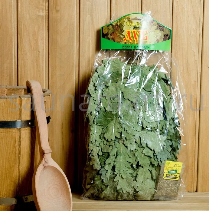 Веник Экстра из кавказского дуба в инд.упаковке + чайный напиток Отдохни Веник Экстра из кавказского дуба в инд.упаковке + чайный напиток Отдохни