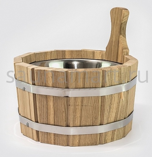 Ушат 3 л. нерж. вставкой дуб SBДЛТ-10 Ушат 3 л. нерж. вставкой дуб SBДЛТ-10