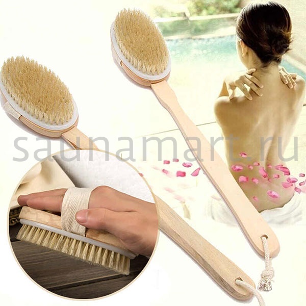 Щетка натуральная для мытья с ручкой Kurase  Щетка натуральная для мытья с ручкой Kurase