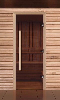 Дверь для сауны Экодорс 1900х700 (бронза осина) ручка длинная  Дверь для сауны Экодорс 1900х700 (бронза осина) ручка длинная